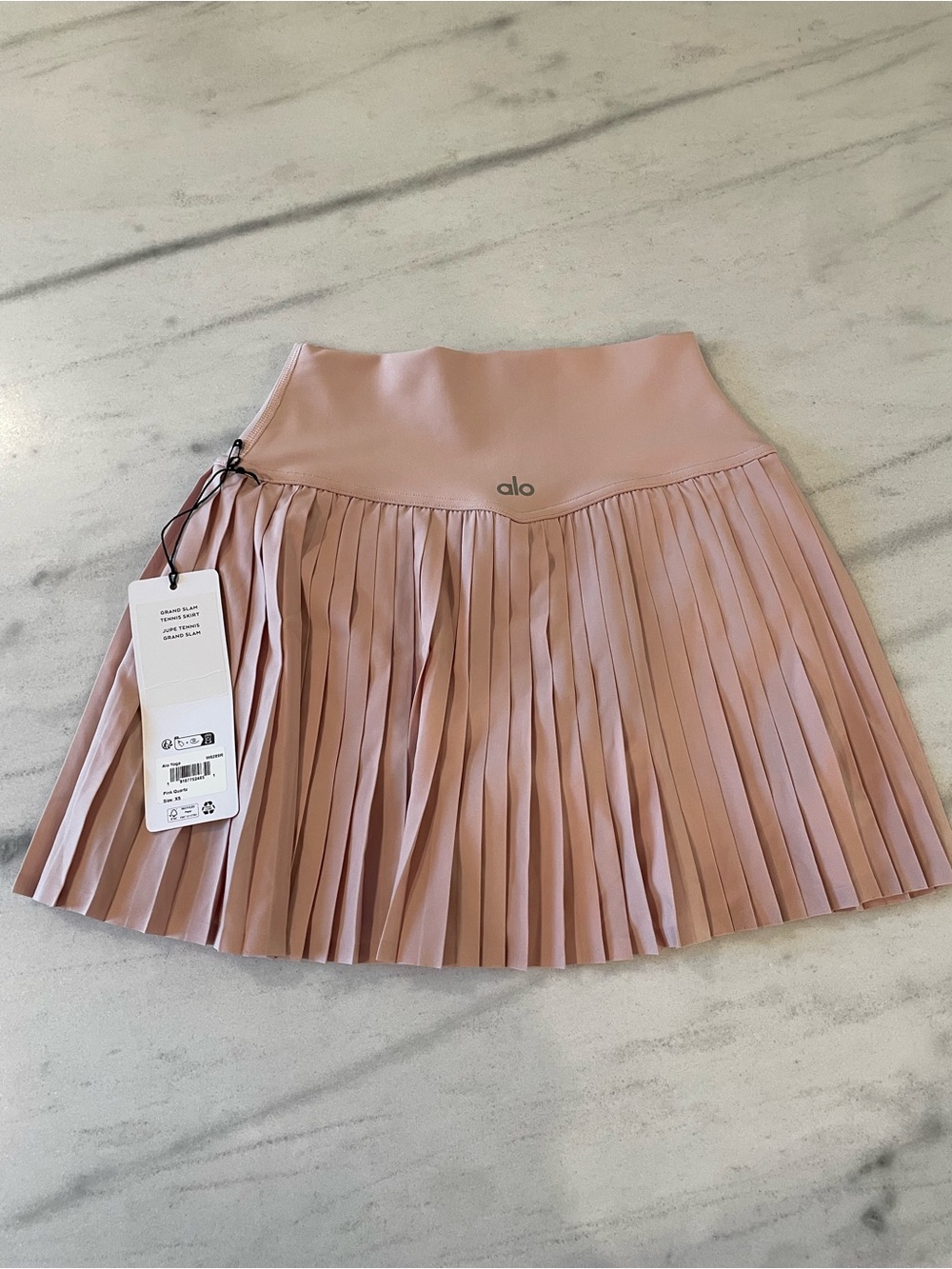ALO Yoga Blush Pleated Tennis Mini Skirt